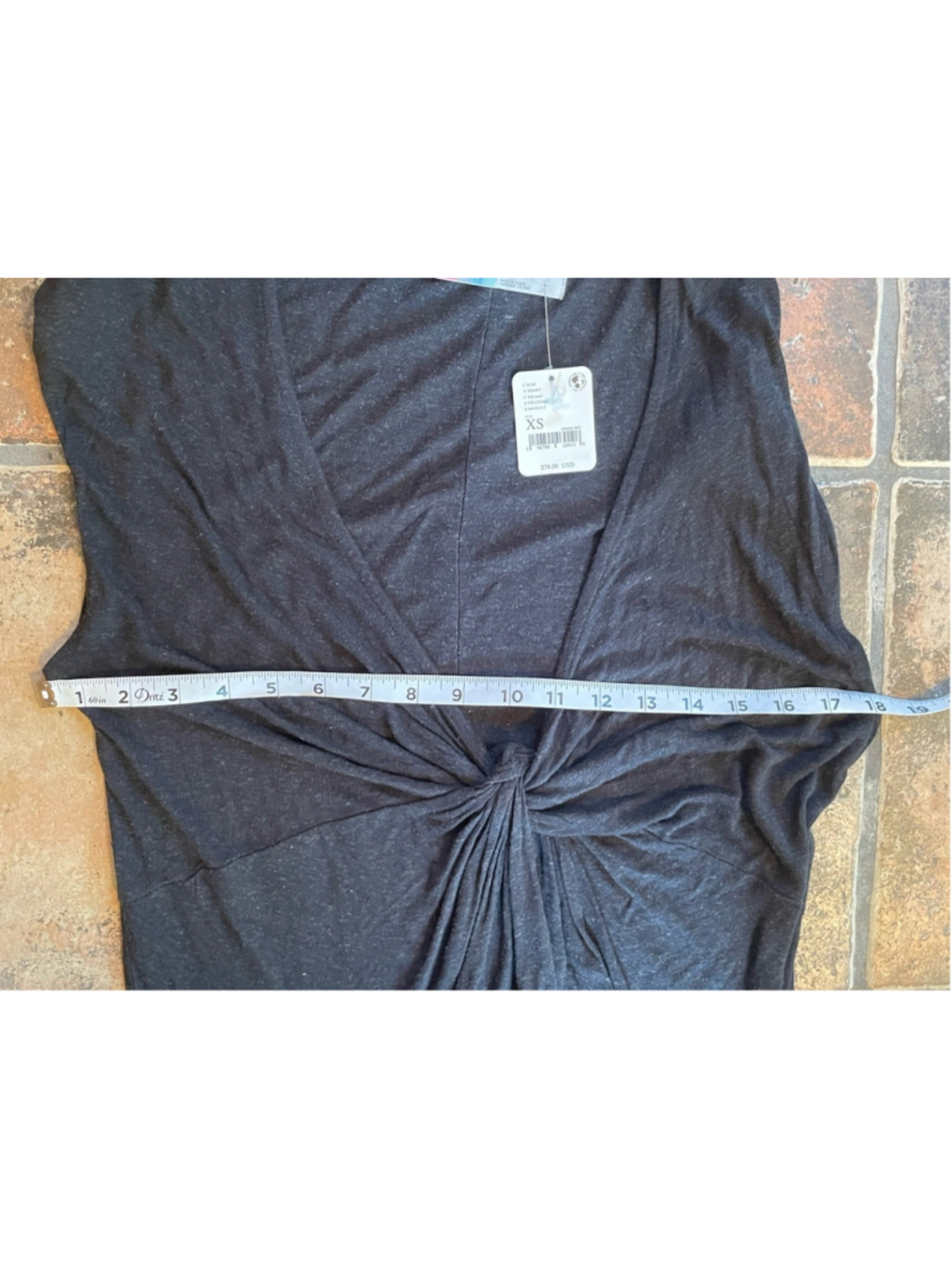 Free People Beach Marina Linen Blend Maxi Dress Size XS Twist Front Black - Picture 9 of 10